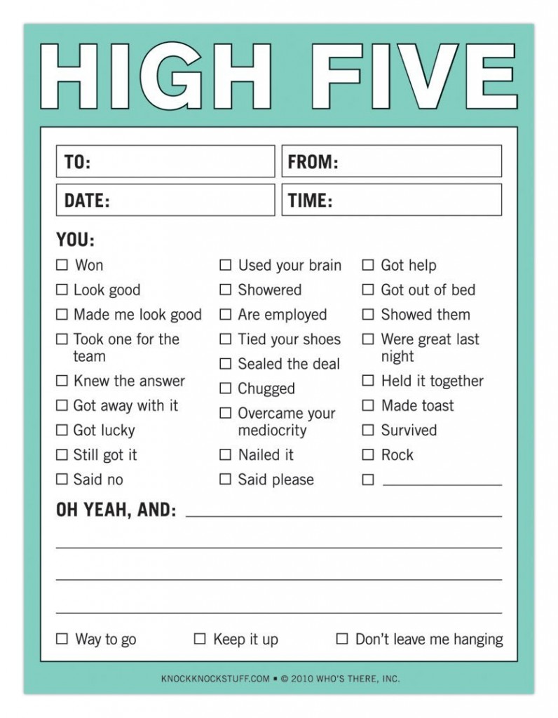 High Five Notepad