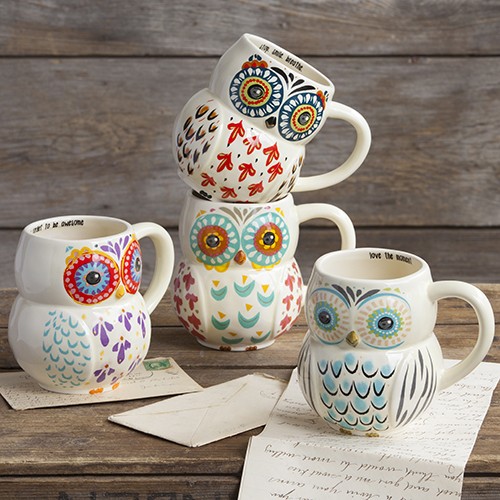Folk Owl Mugs