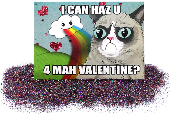 Grumpy Cat Valentine Glitter Bomb