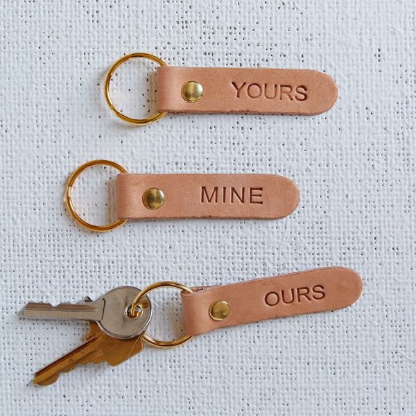 Yours, Mine, Ours Leather Key Rings