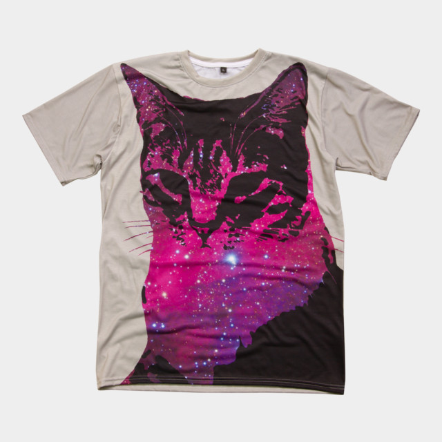 Space Cat All Over Tee Design
